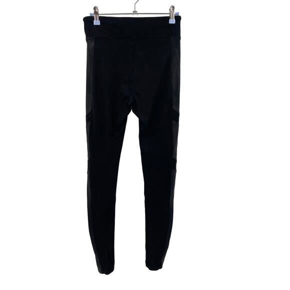 Spanx M black Faux Leather Panels High Waist Ponte Moto Leggings - Picture 4 of 4
